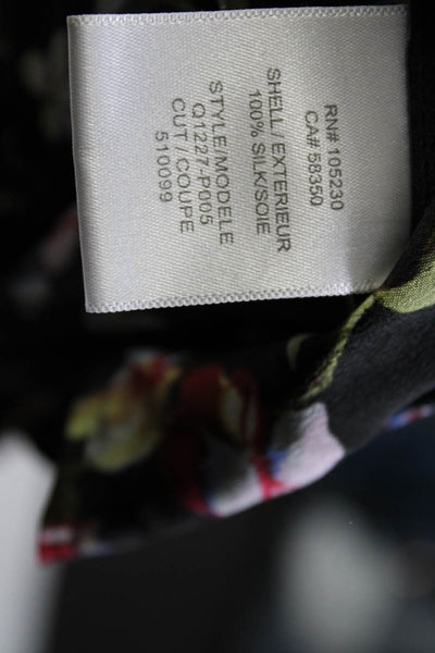 Equipment Femme Womens Silk Floral Slip-On Elastic Waist Pants Black Sized L