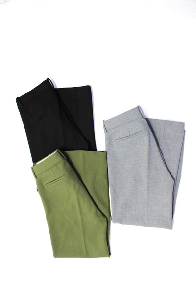 J Crew Womens Pleated Front Dress Trousers Pants Gray Black Green Size 2 Lot 3