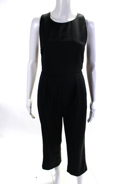 Rebecca Minkoff Women's Scoop Neck Cutout Straight Leg Jumpsuit Black Size 2