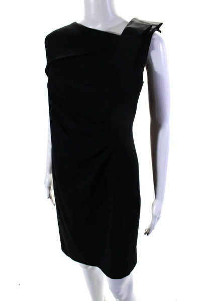 Escada Sport Women's Asymmetric Neckline A-Line Mini Dress Black Size 44