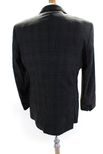 Boss Hugo Boss Men's Long Sleeves Collared Lined One Button Plaid Jacket Size 42