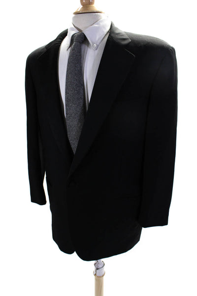 Ermenegildo Zegna Men's Long Sleeves One Button Line Jacket Black Size 42
