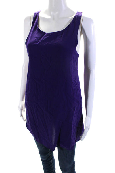 Alice + Olivia Women's Scoop Neck Sleeveless A-Line Mini Dress Purple Size S