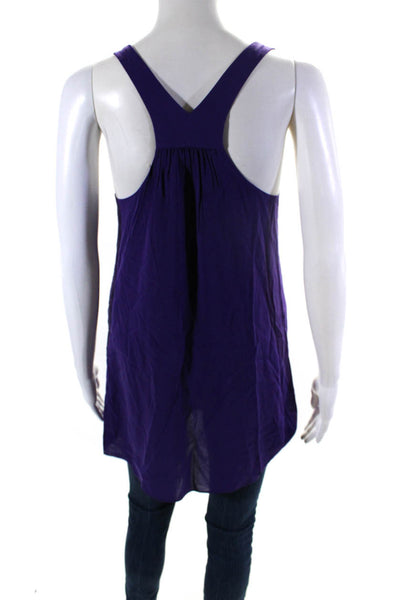 Alice + Olivia Women's Scoop Neck Sleeveless A-Line Mini Dress Purple Size S