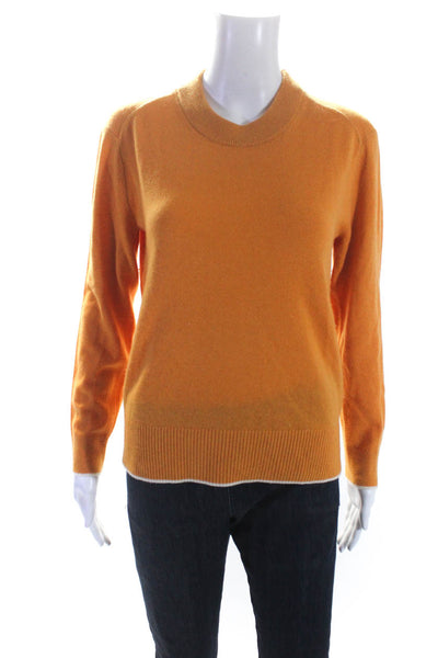 Everlane Womens Cashmere Crew Neck Long Sleeves Sweater Orange Size Small