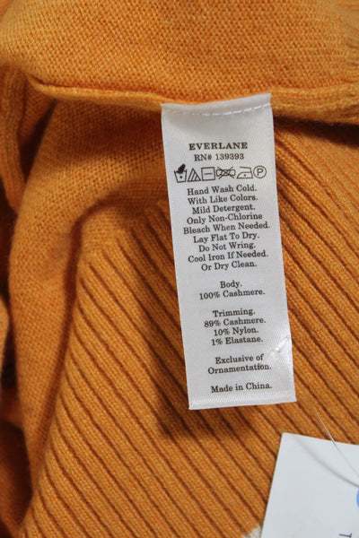Everlane Womens Cashmere Crew Neck Long Sleeves Sweater Orange Size Small