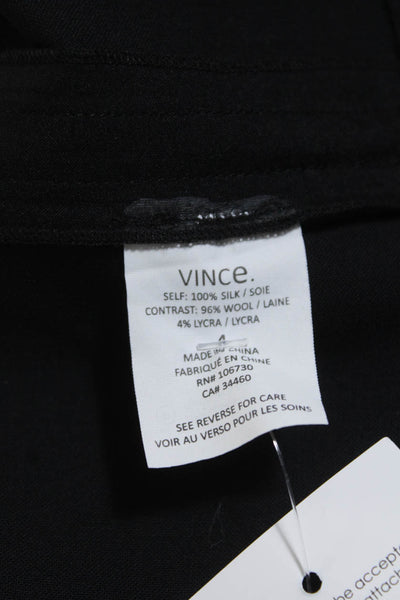 Vince Womens Silk Sleeveless Midi Shirt Dress Black Size 4