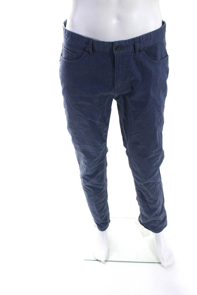 Michael Kors Mens Zipper Fly Slim Cut Chino Pants Blue Cotton Size 32x32