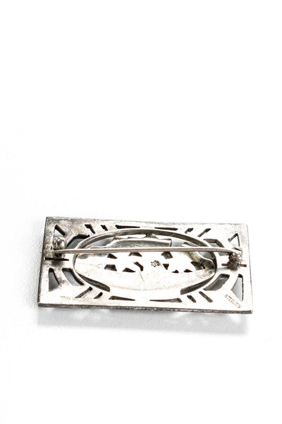 Harry Iskin Women's Sterling Silver Marcasite Vintage Brooch