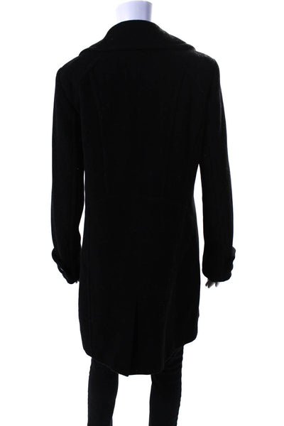 Marc New York Womens Double Breasted Notched Lapel Coat Black Wool Size 8