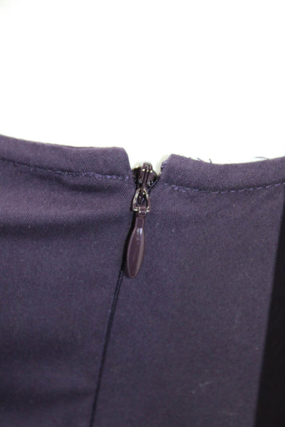 Theory Women's V-Neck Sleeveless Pleated Fit Flare Mini Dress Purple Size 6