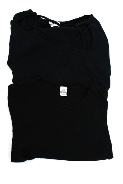 Redone x Hanes LNA Womens Strappy Cutout Short Sleeve T Shirt Medium Large Lot 2