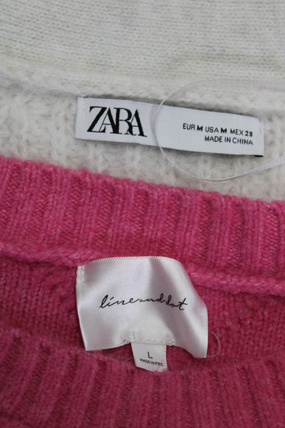 Line And Dot Zara Womens Cable Knit Cardigan Sweater Size Medium Large Lot 2