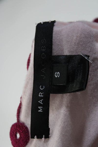 Marc Jacobs Womens Short Sleeve Keyhole Tee Shirt Pink Cotton Size Small