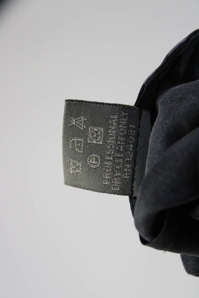 Proenza Schouler Womens Button Front Ruffled Mesh Floral Silk Top Black Size 4