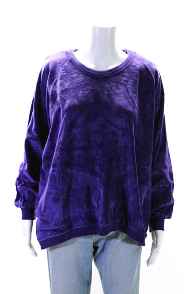 Sonia Rykiel Womens Scoop Neck Vintage Terry Knit Sweatshirt Purple Size Medium