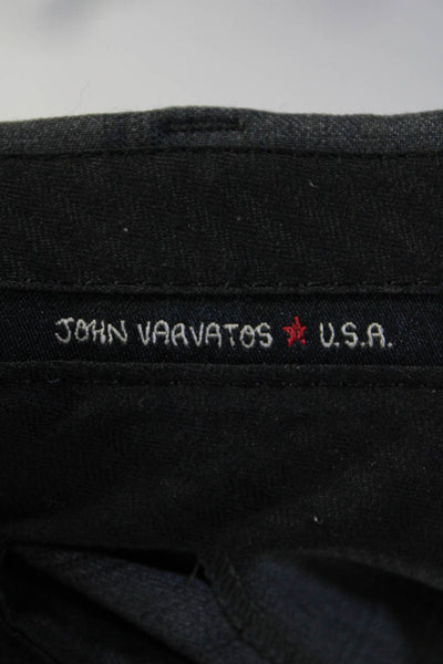 John Varvatos Star USA Mens Gray Wool Plaid Pleated Straight Dress Pants Size 40