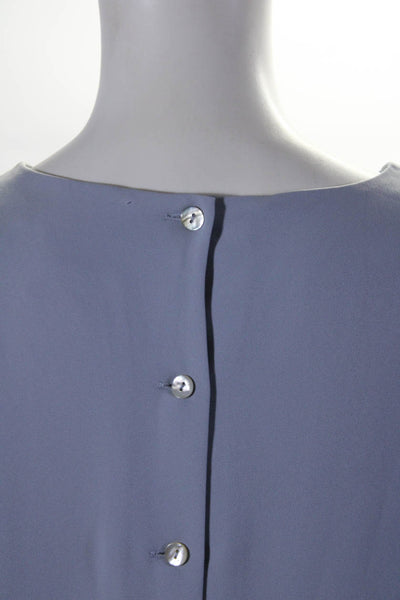 Catherine Catherine Malandrino Womens Long Bell Sleeve Top Blouse Blue Medium