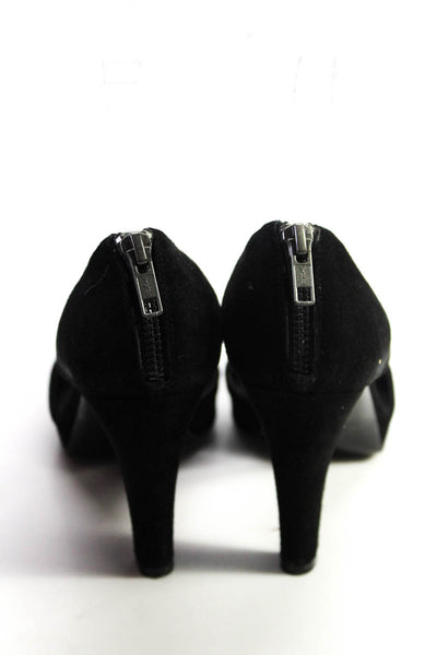 J Crew Womens Alecia Suede Platform Peep Toe Sandals Black Size 8.5