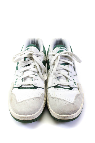 New Balance Mens Leather Lace Up Low Top Athletic Sneakers Green White Size 9.5