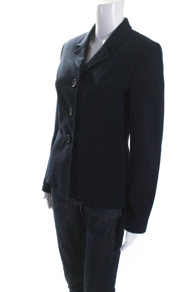 Barbour Womens Dark Navy Three Button Long Sleeve Blazer Jacket Size 36