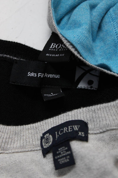 Saks Fifth Avenue J Crew Boss Hugo Boss Mens Sweaters Black XS Small Large Lot 3