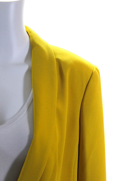 Rag & Bone Womens Hook Front Collared Crepe Blazer Jacket Yellow Soze 6