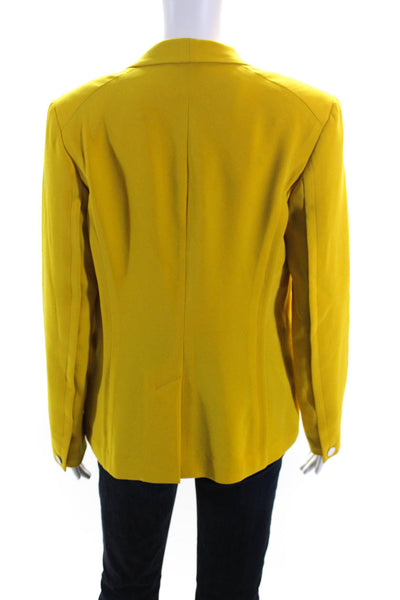 Rag & Bone Womens Hook Front Collared Crepe Blazer Jacket Yellow Soze 6