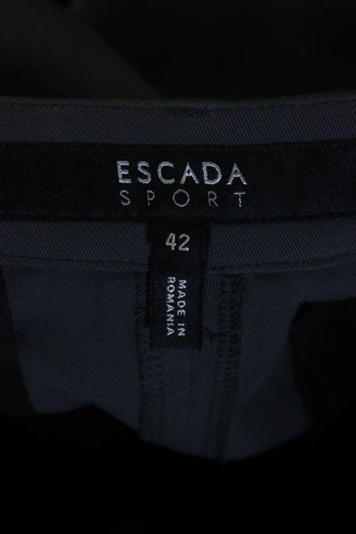 Escada Sport Womens Cuffed Straight Leg Khaki Pants Gray Cotton Size EUR 42