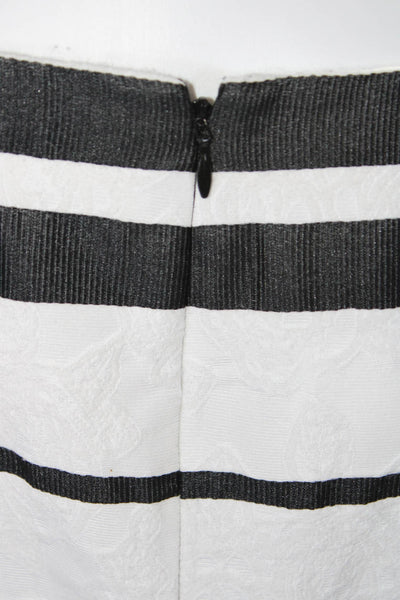 Lafayette 148 New York Womens Jacquard Striped Sheath Dress Black White Size 18