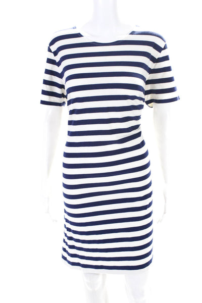 Vineyard Vines Womens Striped Jersey Short Sleeve Shift Dress Blue White Size 18