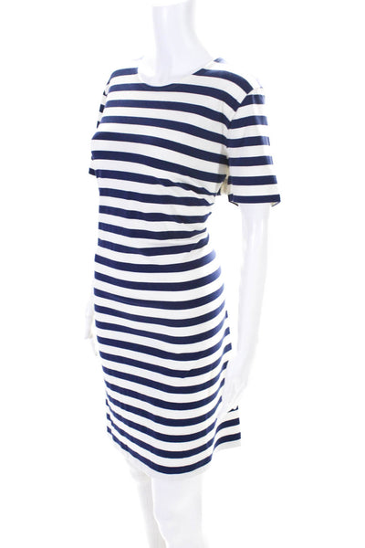 Vineyard Vines Womens Striped Jersey Short Sleeve Shift Dress Blue White Size 18