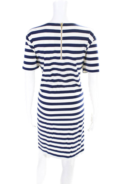 Vineyard Vines Womens Striped Jersey Short Sleeve Shift Dress Blue White Size 18