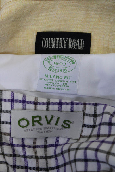 Country Road Orvis Brooks Brothers Mens Shirts Yellow Size L 16 XL Lot 3