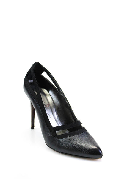 Lanvin Womens Leather Pointed Toe Slip On Pumps High Heels Black Size 40 10