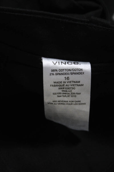 Vince Womens Stretch Twill High Rise Straight Leg Pants Chinos Black Sized 16