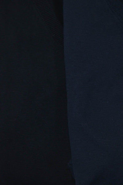 Brooks Brothers Mens V Neck Sweaters Navy Blue Black Size Extra Large Lot 2