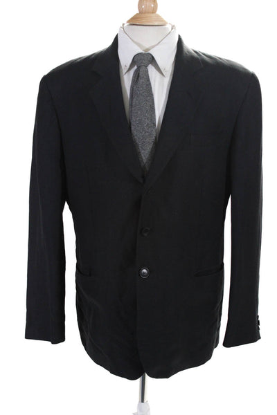 Giorgio Armani Mens Buttoned Collared Long Sleeve Blazer Jacket Black Size EUR46