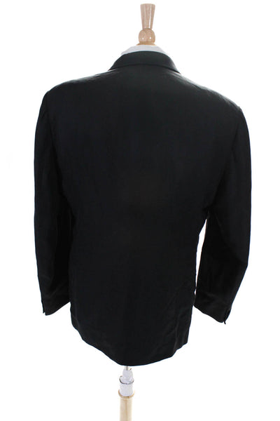 Giorgio Armani Mens Buttoned Collared Long Sleeve Blazer Jacket Black Size EUR46