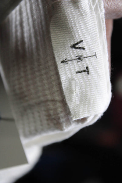 VMT Women's Round Neck Long Sleeves Crochet A-Line Maxi Dress White Size M