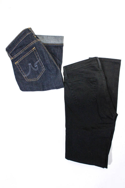 AG Adriano Goldschmied Womens Crop Shorts Pants Dark Blue Black Size 27 25 Lot 2