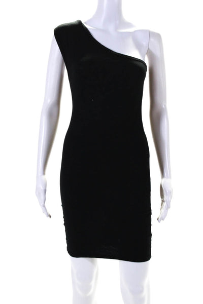 T Alexander Wang Womens One Shoulder Mini Sheath Dress Black Size Medium