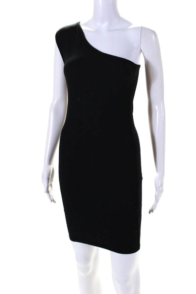 T Alexander Wang Womens One Shoulder Mini Sheath Dress Black Size Medium