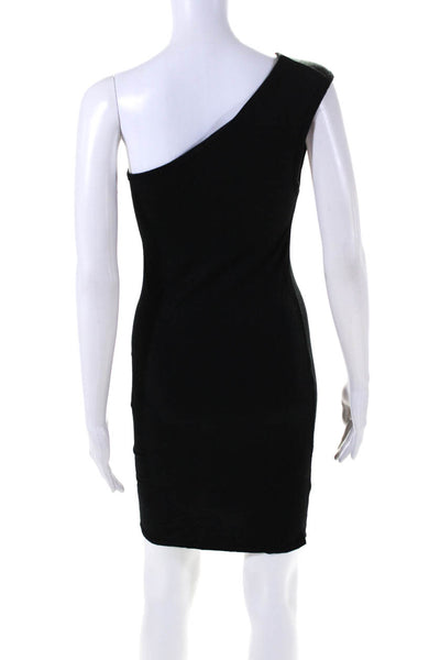 T Alexander Wang Womens One Shoulder Mini Sheath Dress Black Size Medium