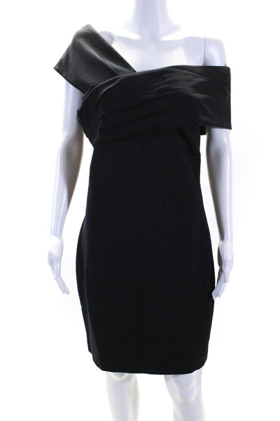 Reiss Womens One Shoulder Sleeveless Cristiana Midi Dress Black Size 8