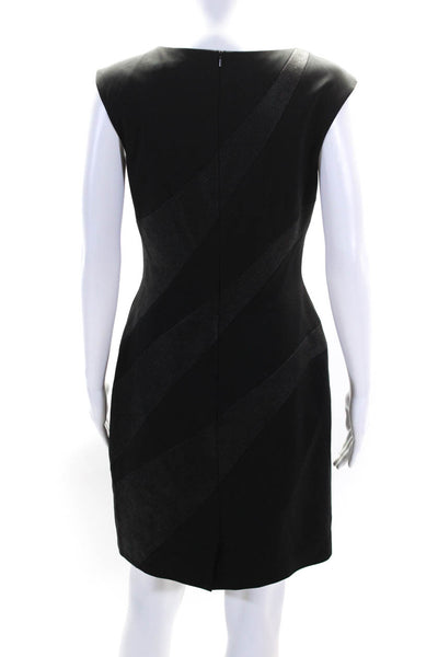 Karen Millen Womens Sleeveless V Neck Sheath Dress Black Size 8