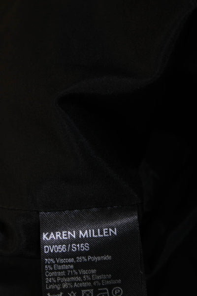 Karen Millen Womens Sleeveless V Neck Sheath Dress Black Size 8