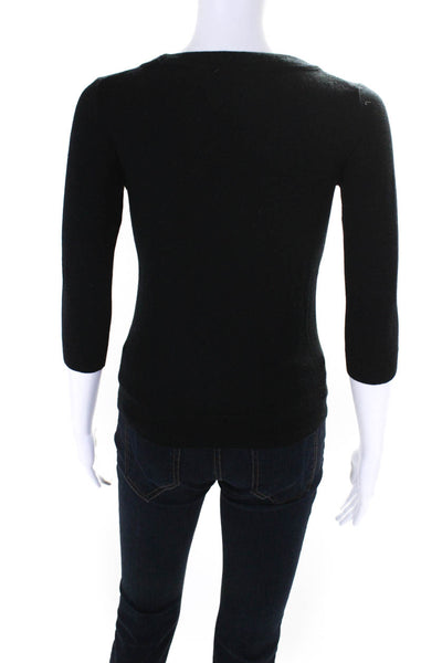 J Crew Women's Crewneck Long Sleeves Pullover Sweater Black Size XS