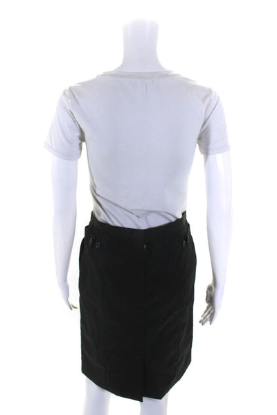 Narciso Rodriguez Womens Unlined Back Split Knee Length Pencil Skirt Gray Size 6