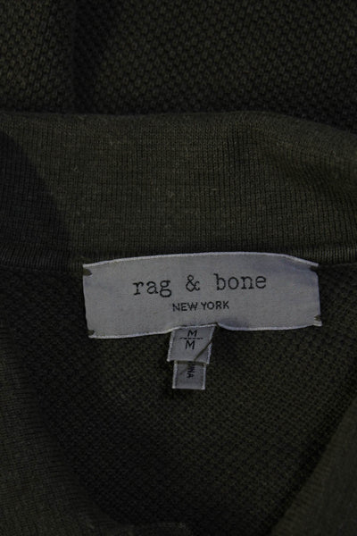Rag & Bone Mens Crew Neck Short Sleeves Sweater Green Cotton Size Medium